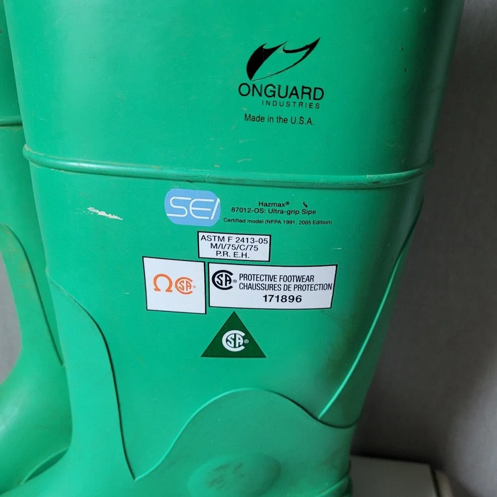 Onguard Hazmax Green Rubber Safety Boots - Steel Toe & Shank (Size 13)